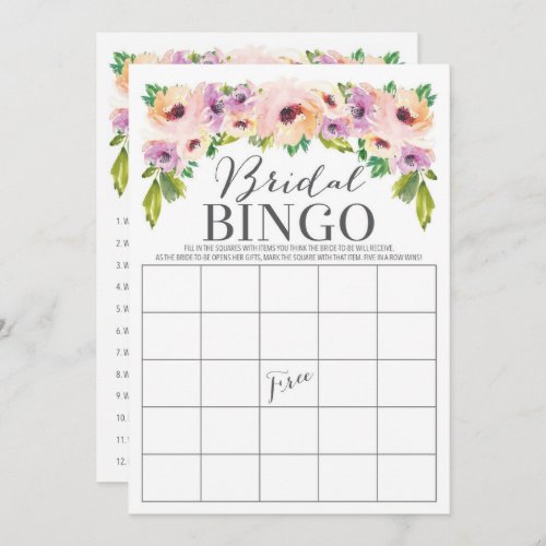 Wild Flower Double Sided Bridal Shower Game Invitation