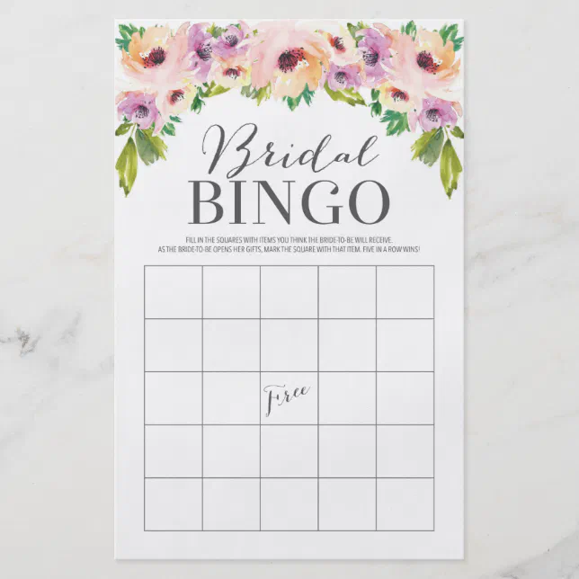 Wild Flower Double Sided Bridal Shower Games Flyer | Zazzle