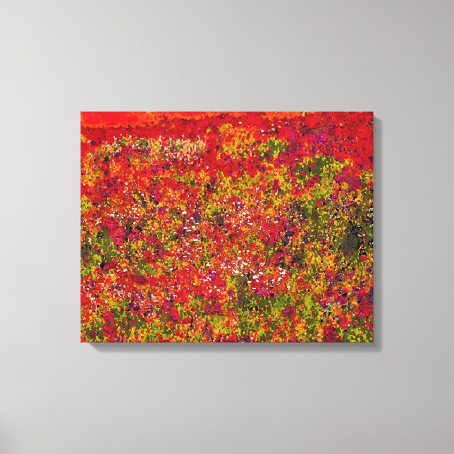 Wild Flower Field Painting - Wrapped canvas Print (Front)