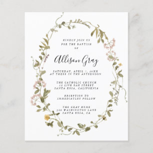 Wild Flower Floral Baptism   Budget  Flyer