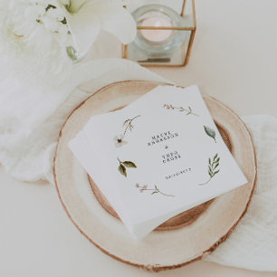 Wild flower floral elegant minimal wedding decor Napkins