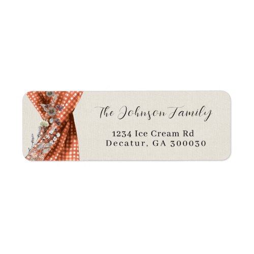 Wild flower Gingham return adress label Label