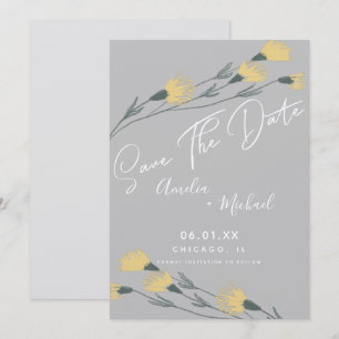 Wild Flower Hand-Drawn Botanical Save the Date