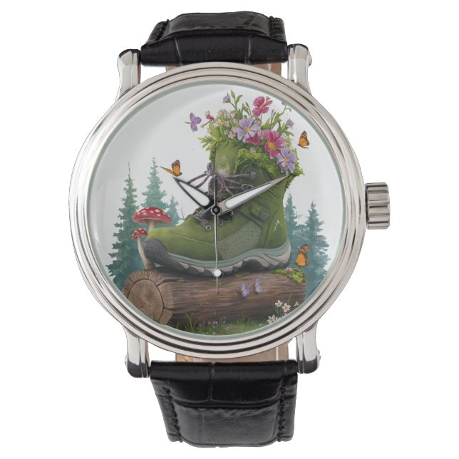 Wild flower hiking boots  watch (Front)