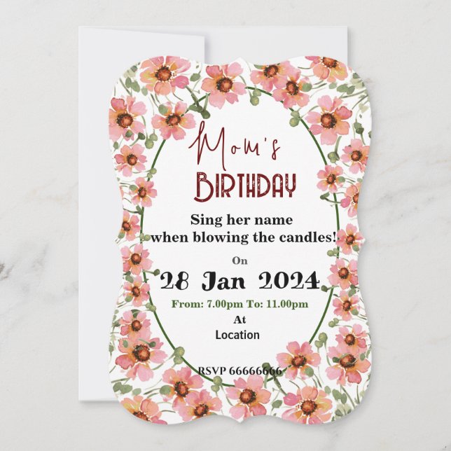 Wild flower invitation (Front)