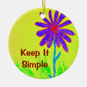 Wild Flower Keep It Simple Ceramic Ornament