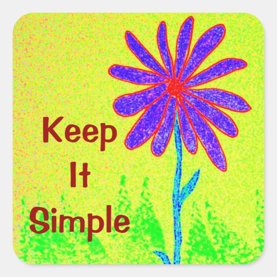 Wild Flower Keep It Simple Square Sticker