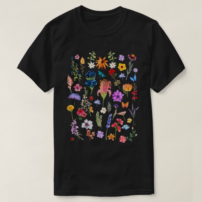 Wild Flower Meadow  Aesthetic T-Shirt (Design Front)