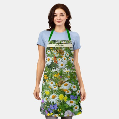 Wild Flower Meadow Personalized Apron