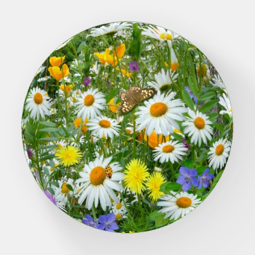 Wild Flower Meadow Round Paperweight