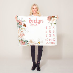 Wild Flower Milestone Blanket, Milestone Blanket