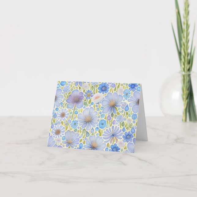 Wild Flower Mix Folded Greeting Card (Front)