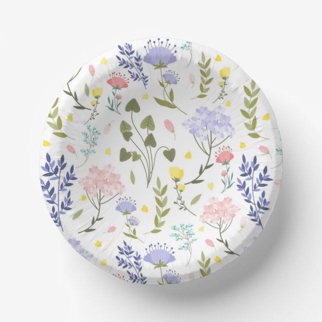 Wild flower Paper Plate Bowls (Front)