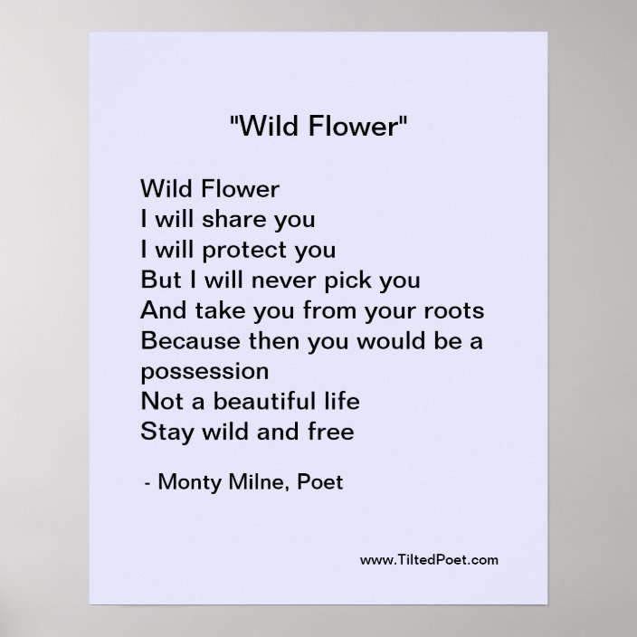Wild Flower poetry poster