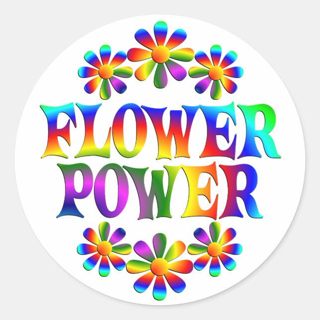 Wild Flower Power Classic Round Sticker (Front)