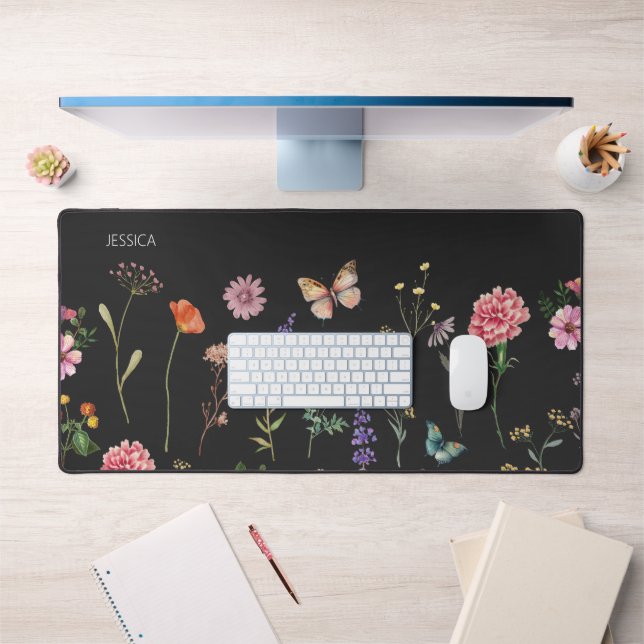 Wild Flower Pressed floral Name Desk Mat (Office 1)