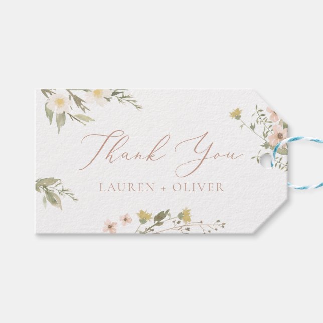 Wild Flower Romance Gift Tags (Front (Horizontal))