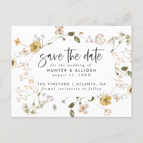 Wild Flower Save the Date Flyer Postcard