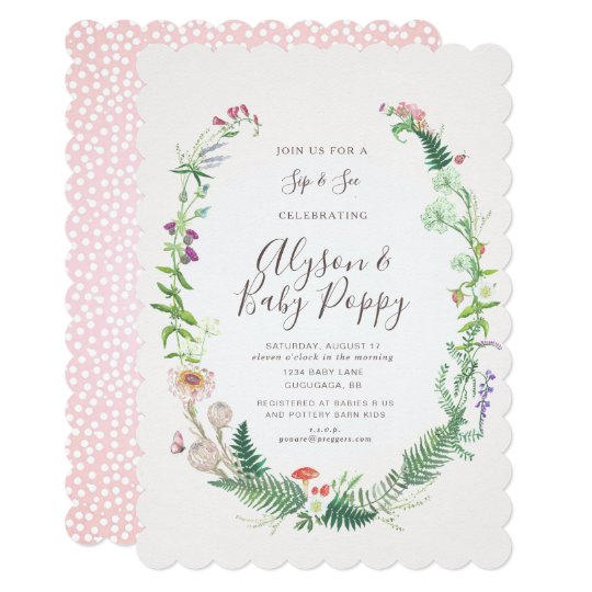 Wild Flower Sip See Invitation Zazzle Com