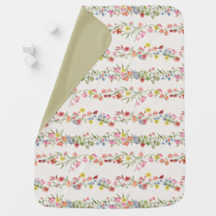 wild flower spring dainty floral summer garden baby blanket