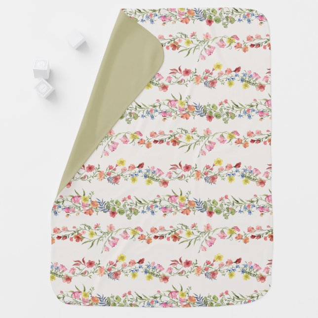 wild flower spring dainty floral summer garden baby blanket (In Situ)