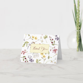 Wild flower thank you note cards
