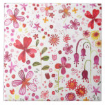Wild Flower Watercolor Ceramic Tile<br><div class="desc">Bright and happy watercolor wildflower and leaves painting of a wildly overgrown garden. Perfect for gardeners,  nature lovers and florists.</div>