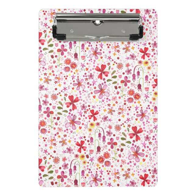 Wild Flower Watercolor Ditsy Mini Clipboard (Front)