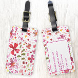 Wild Flower Watercolor Modern Personalized Luggage Tag<br><div class="desc">Bright and happy watercolor wildflower and leaves painting of a wildly overgrown garden. Perfect for gardeners,  nature lovers and florists.  Change the contact information on the reverse.</div>