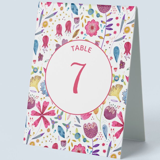 Wild Flower Watercolor Modern Table Tent (Creator Uploaded)