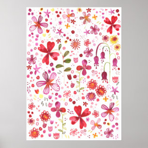 Wild Flower Watercolor Poster