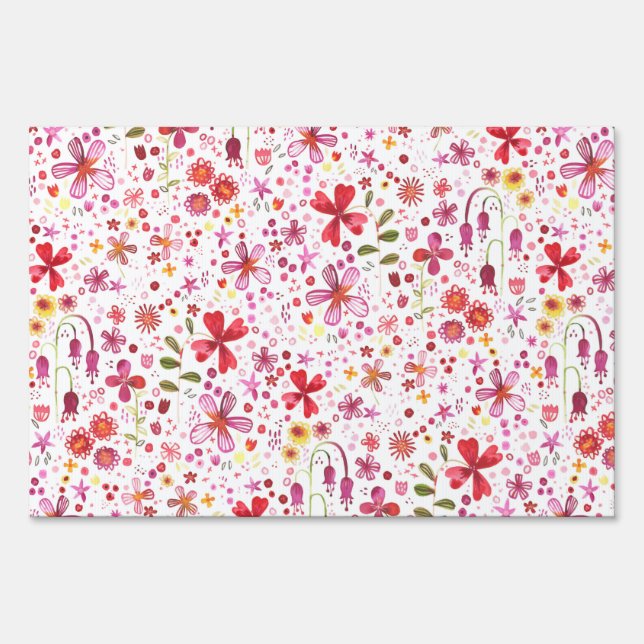 Wild Flower Watercolor Sign (Front)