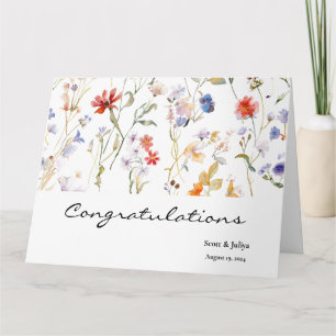  Wild flower wedding greeting Card