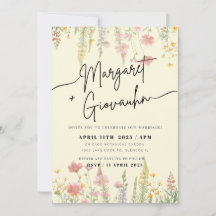 Wild Flower Wedding Invitation
