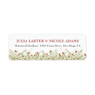 Wild Flower Yellow Marigold Foliage Wedding Label