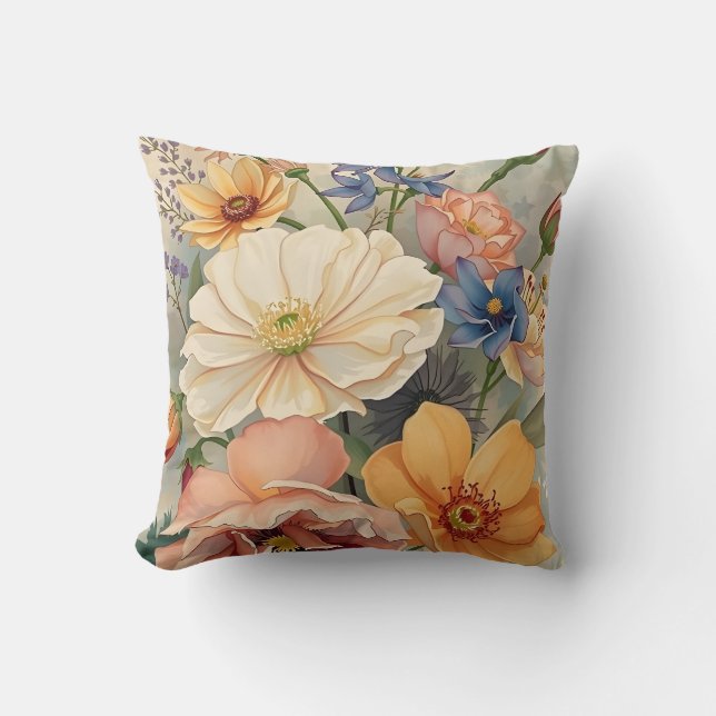 Wild flowers1 throw pillow (Front)