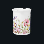 Wild Flowers and Dragon Fly Beverage Pitcher<br><div class="desc">Wild Flowers and Dragon Fly</div>