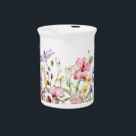 Wild Flowers and Dragon Fly Beverage Pitcher<br><div class="desc">Wild Flowers and Dragon Fly</div>