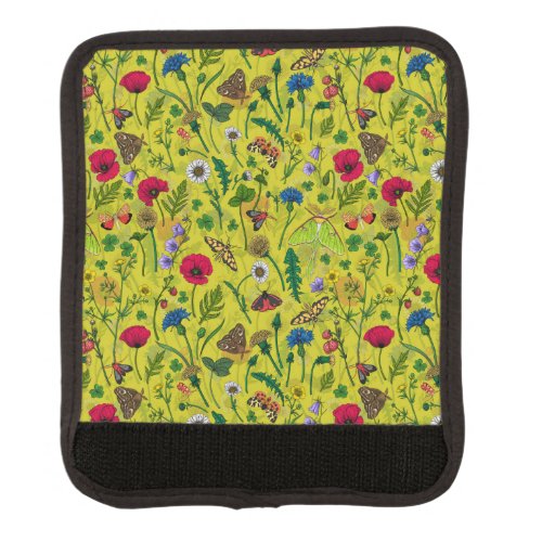 Wild flowers and moths 2 luggage handle wrap