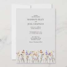 Wild flowers and photos Wedding Invitation