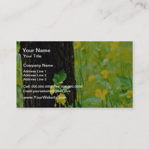 Wild flowers and tree, Sherbrooke, Quebec, Canada Business Card Template