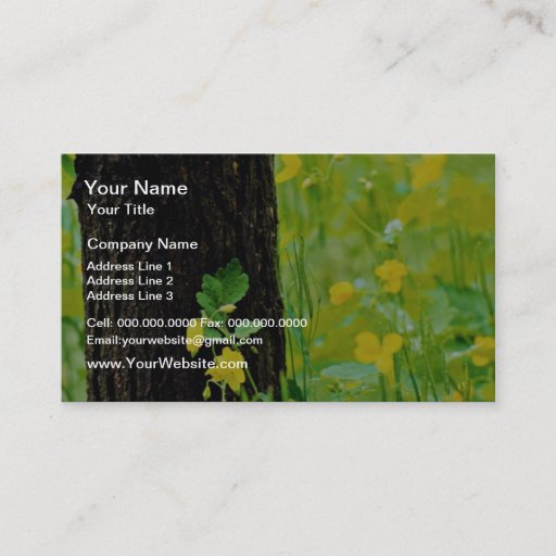 Customizable Wild flowers and tree, Sherbrooke, Quebec, Canada Business Card Template