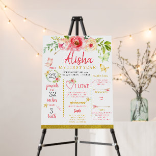 Wild Flowers Arrows and Butterflies Milestone Sign