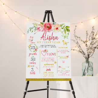 Wild Flowers Arrows and Butterflies Milestone Sign
