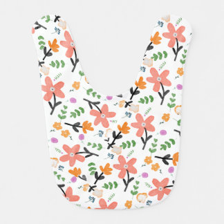Wild flowers baby bib