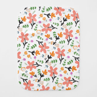 Wild flowers baby burp cloth