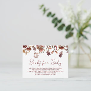 Wild Flowers Baby Shower, Fall Book Request Enclosure Card