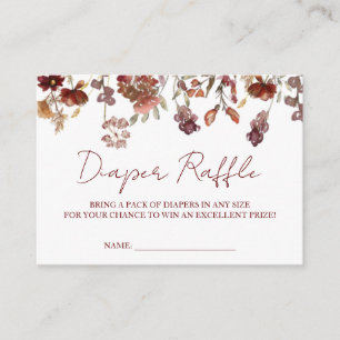 Wild Flowers Baby Shower, Fall Diaper Raffle Enclosure Card