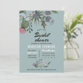 Wild Flowers | blue | Bridal Shower Invitations (Standing Front)
