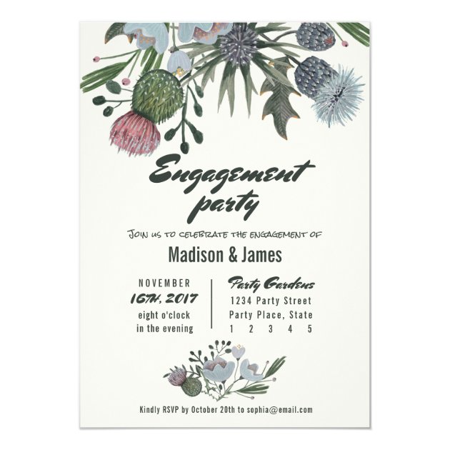 Wild Flowers | Blue | Engagement Party Invitations